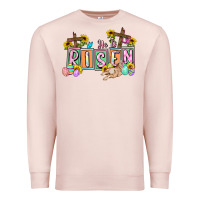 Pale Pink He is risen Easter  Easter Day Premium Sweatshirt - CowGirlArtShop