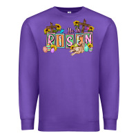 Purple He is risen Easter  Easter Day Premium Sweatshirt - CowGirlArtShop