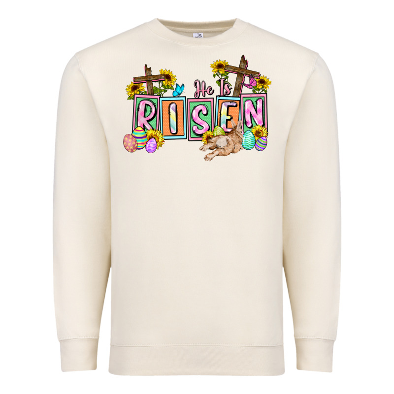 He Is Risen Easter  Easter Day Premium Sweatshirt by CowGirlArtShop | Teevron