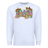 White He is risen Easter  Easter Day Premium Sweatshirt - CowGirlArtShop