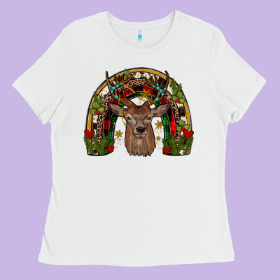 Deer Rainbow Ladies Tee Designed By Jahusdesignshop
