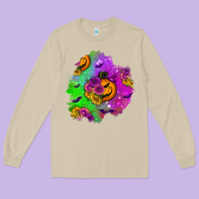 Halloween Patch 1 Long Sleeve Tee Designed By Bundleandbundleshop