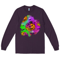 Plum halloween patch 1 Long Sleeve Tee - BundleAndBundleShop