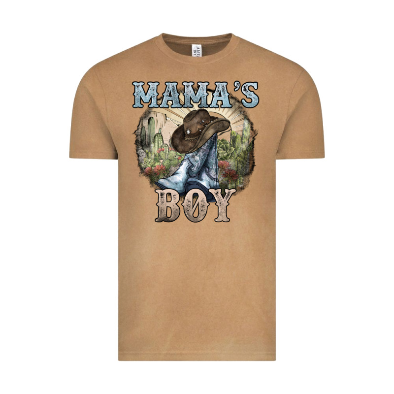 Mamas Boy Western Cowboy Boots Cactus Vintage Tee by NancyCooperArtShop | Teevron