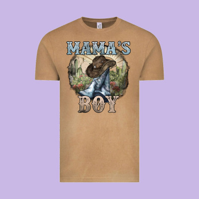 Mamas Boy Western Cowboy Boots Cactus Vintage Tee Designed By Nancycooperartshop