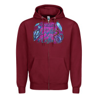 Burgundy Fueled by crystals and coffee halloween Zipper Hoodie - NancyCooperArtShop