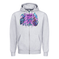 Heather Grey Fueled by crystals and coffee halloween Zipper Hoodie - NancyCooperArtShop