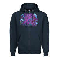 Navy Fueled by crystals and coffee halloween Zipper Hoodie - NancyCooperArtShop