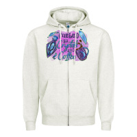 Oatmeal Heather Fueled by crystals and coffee halloween Zipper Hoodie - NancyCooperArtShop