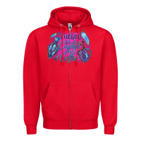 Red Fueled by crystals and coffee halloween Zipper Hoodie - NancyCooperArtShop