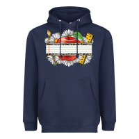 Navy floral teacher custom name Heavyweight Hoodie - CowGirlArtShop