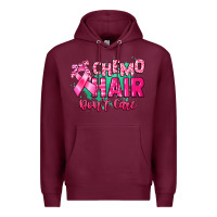 Burgundy Chemo hair don't care Cancer Awareness Premium Hoodie - HowdyJamesFarm
