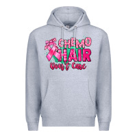 Heather Grey Chemo hair don't care Cancer Awareness Premium Hoodie - HowdyJamesFarm