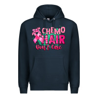 Navy Chemo hair don't care Cancer Awareness Premium Hoodie - HowdyJamesFarm