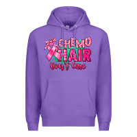Purple Chemo hair don't care Cancer Awareness Premium Hoodie - HowdyJamesFarm