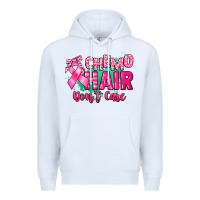 White Chemo hair don't care Cancer Awareness Premium Hoodie - HowdyJamesFarm