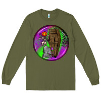 Army Green halloween round earrings 1 Long Sleeve Tee - BundleAndBundleShop