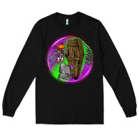 Black halloween round earrings 1 Long Sleeve Tee - BundleAndBundleShop