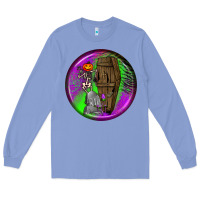 Colony Blue halloween round earrings 1 Long Sleeve Tee - BundleAndBundleShop