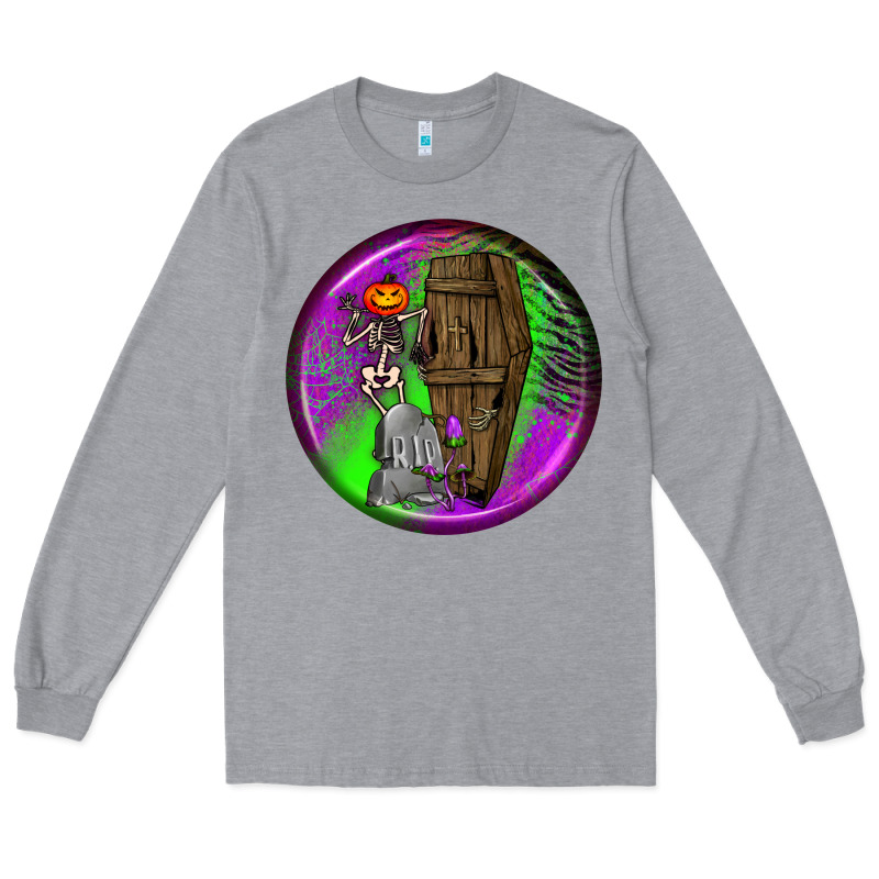 Halloween Round Earrings 1 Long Sleeve Tee by BundleAndBundleShop | Teevron