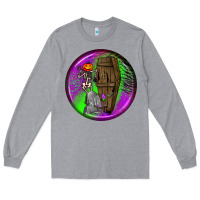 Heather Grey halloween round earrings 1 Long Sleeve Tee - BundleAndBundleShop