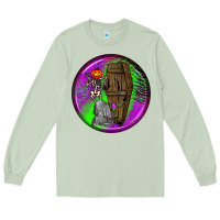 Matcha halloween round earrings 1 Long Sleeve Tee - BundleAndBundleShop