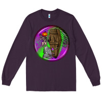 Plum halloween round earrings 1 Long Sleeve Tee - BundleAndBundleShop