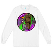White halloween round earrings 1 Long Sleeve Tee - BundleAndBundleShop