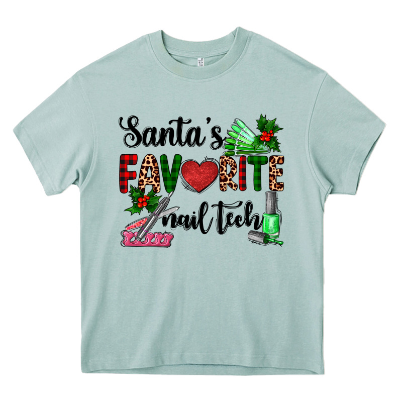 Santa's Favorite Nail Tech Heavy Core Tee by AdoDesignShop | Teevron