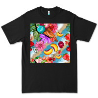 Black flowers ice cream fruit Premium Tee - BundleAndBundleShop