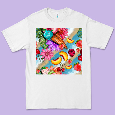 Flowers Ice Cream Fruit Premium Tee Designed By Bundleandbundleshop