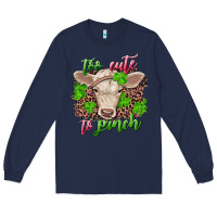 Navy too cute to pinch charolais calf Long Sleeve Tee - RanaPortraitStore