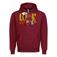 Burgundy Thanksgiving love Nurse Zipper Hoodie - NancyCooperArtShop