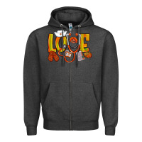 Charcoal Heather Thanksgiving love Nurse Zipper Hoodie - NancyCooperArtShop