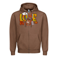 Chestnut Thanksgiving love Nurse Zipper Hoodie - NancyCooperArtShop