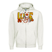 Oatmeal Heather Thanksgiving love Nurse Zipper Hoodie - NancyCooperArtShop