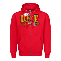 Red Thanksgiving love Nurse Zipper Hoodie - NancyCooperArtShop