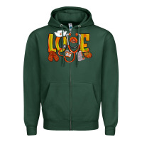 Sports Green Thanksgiving love Nurse Zipper Hoodie - NancyCooperArtShop