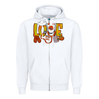 White Thanksgiving love Nurse Zipper Hoodie - NancyCooperArtShop