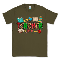 Army Green teacher life Classic Tee - MaliasSmallBusiness