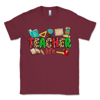 Burgundy teacher life Classic Tee - MaliasSmallBusiness