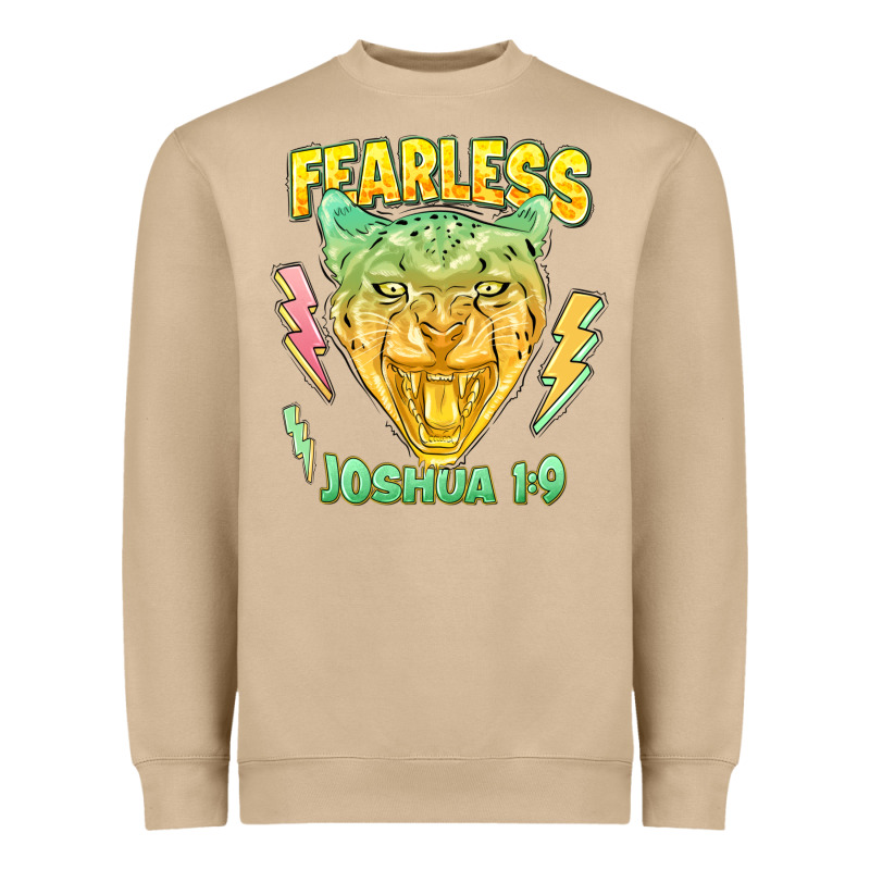 Fearless Joshua 1 9 Cheetah Heavyweight Sweatshirt by LillyAllenDesigns | Teevron