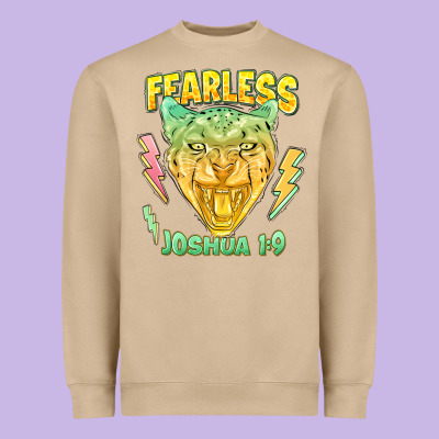 Fearless Joshua 1 9 Cheetah Heavyweight Sweatshirt Designed By Lillyallendesigns