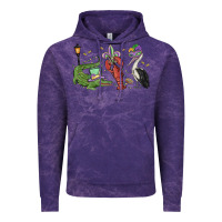 Cloud Purple mardi gras alligator crawfish pelican Vintage Hoodie - MaliasSmallBusiness