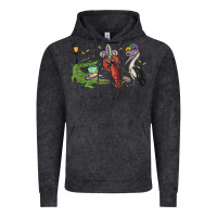 Vintage Black mardi gras alligator crawfish pelican Vintage Hoodie - MaliasSmallBusiness
