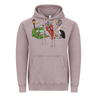 Vintage Zinc mardi gras alligator crawfish pelican Vintage Hoodie - MaliasSmallBusiness