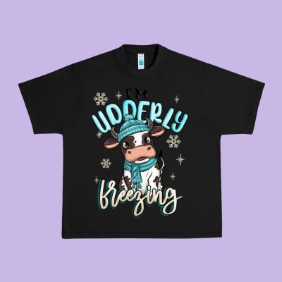 I'm Udderly Freezing Baby Cow Urban Heavy Tee Designed By Maliassmallbusiness