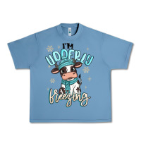 Pebble Blue i'm udderly freezing baby cow Urban Heavy Tee - MaliasSmallBusiness