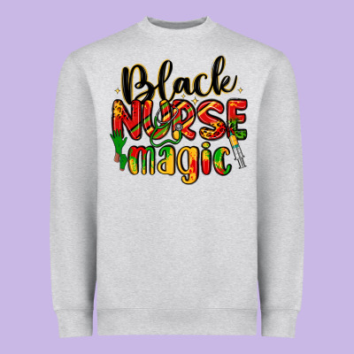 Black Nurse Magic Heavyweight Sweatshirt Designed By Lillyallendesigns