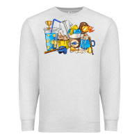 Oatmeal Heather Softball coffee cups Premium Sweatshirt - HowdyJamesFarm